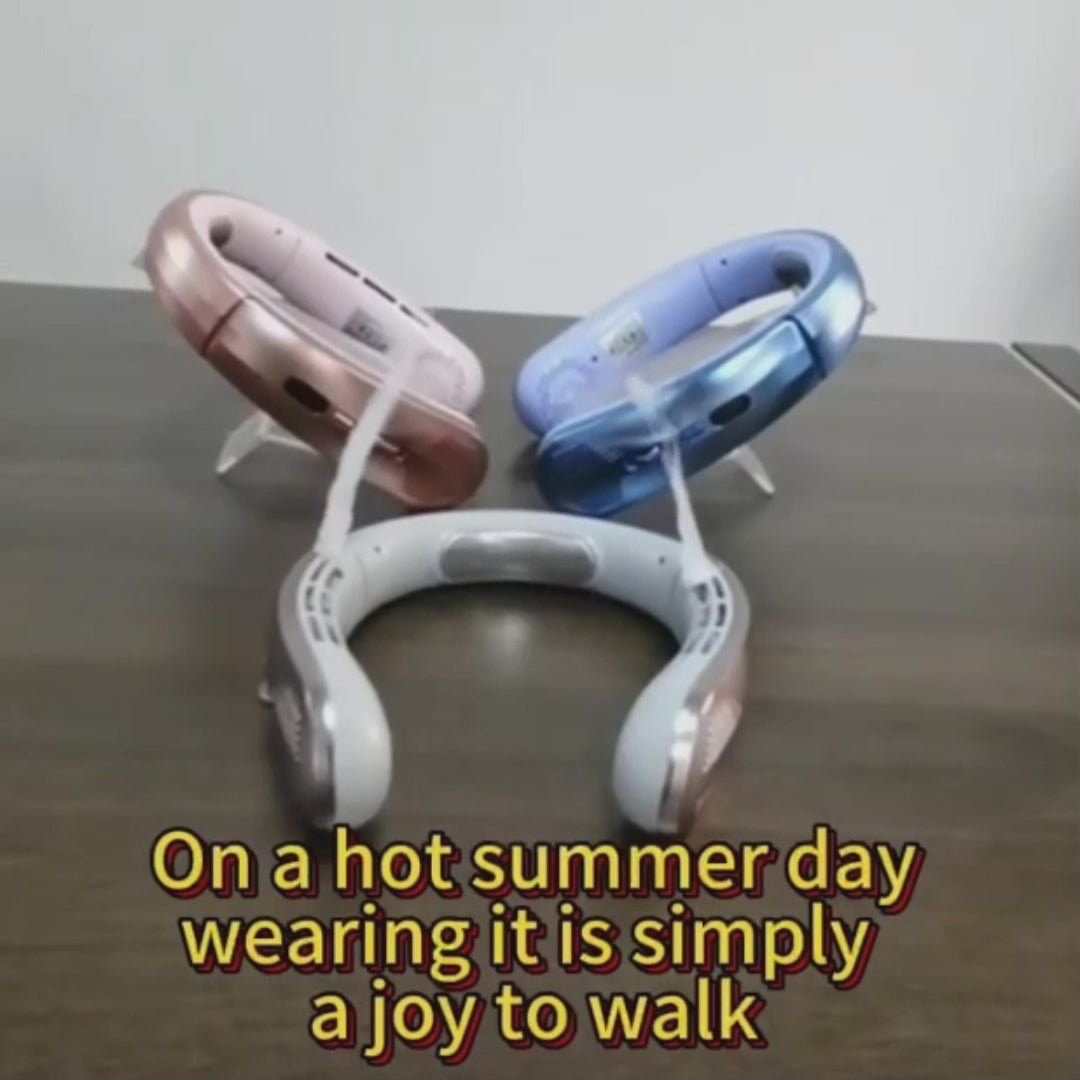Leafless Hanging Neck Fan – Hands-Free Wearable Bladeless USB Cooler
