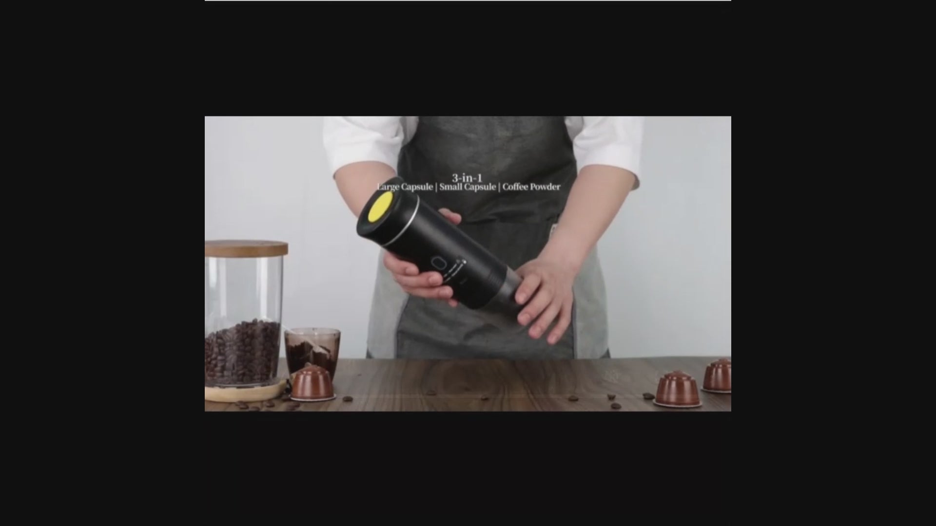 Portable Self-Heating Travel Coffee Maker – USB-C Hot & Cold Brew (Ground + Capsule)